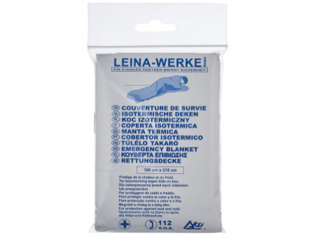 LEINA Couverture de survie, 1600 x 2100 mm, argent / or