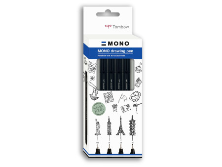 Tombow Feutre fin MONO drawing pen 'Fine Set', set de 4