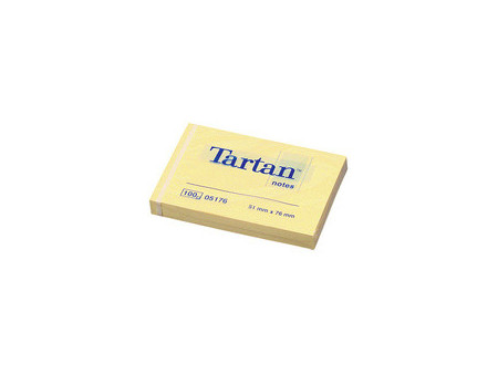 Tartan Bloc-notes repositionnable, 38 x 51 mm, jaune