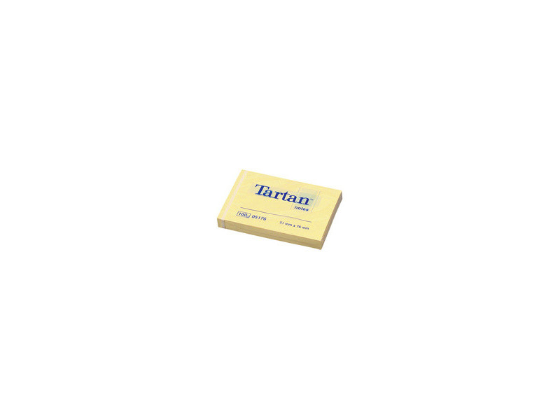 Tartan Bloc-notes repositionnable, 38 x 51 mm, jaune
