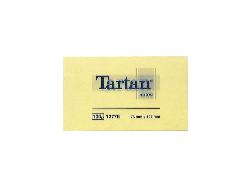 Tartan Bloc-notes repositionnable, 127 x 76 mm, jaune