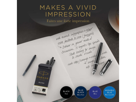 PARKER Cartouches d'encre longues QUINK, bleu-noir