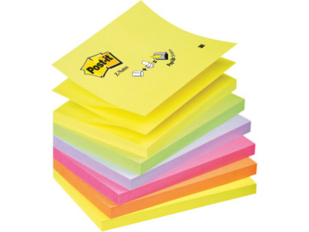 Post-it Bloc-note adhésif Z-Notes, 127 x 76 mm, 6 couleurs