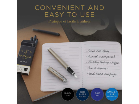 PARKER Cartouches d'encre longues QUINK, bleu-noir