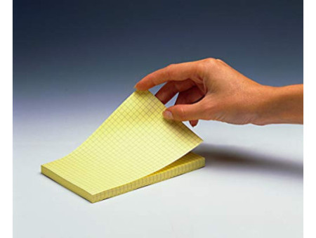 Post-it Bloc-note adhésif, 102 x 152 mm, quadrillé, jaune