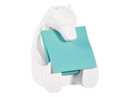 Post-it Distributeur Z-Notes Super Sticky 'BEAR', blanc