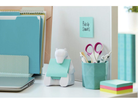 Post-it Distributeur Z-Notes Super Sticky 'BEAR', blanc