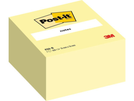 Post-it Bloc-note cube, 76 x 76 mm, jaune canari