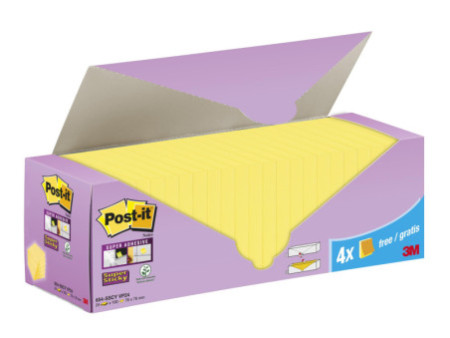Post-it Bloc-note Super Sticky Notes, 76 x 76mm, 20+4, jaune