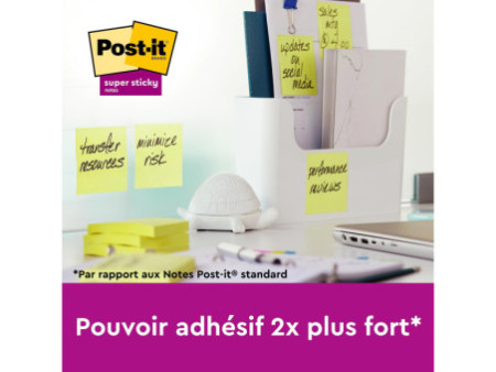 Post-it Bloc-note Super Sticky Notes, 76 x 76mm, 20+4, jaune