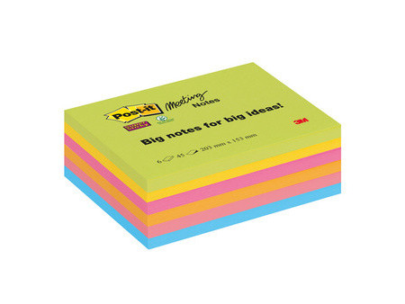 Post-it Bloc-note Meeting Notes Super Sticky, 203 x 153 mm