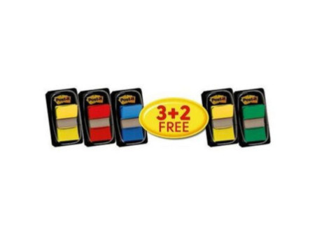 Post-it Marque-pages Index Standard, 25,4 x 43,2 mm, 3+2