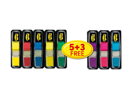 Post-it Marque-pages Index Mini, 11,9 x 43,2 mm, 5+3 GRATUIT