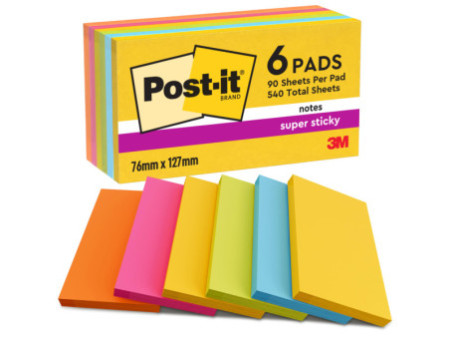Post-it Bloc-note adhésif Super Sticky Notes, 127 x 76 mm