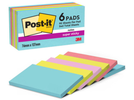Post-it Bloc-note adhésif Super Sticky Notes, 127 x 76 mm