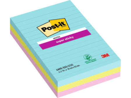 Post-it Bloc-note adhésif Super Sticky Notes, 101 x 152 mm