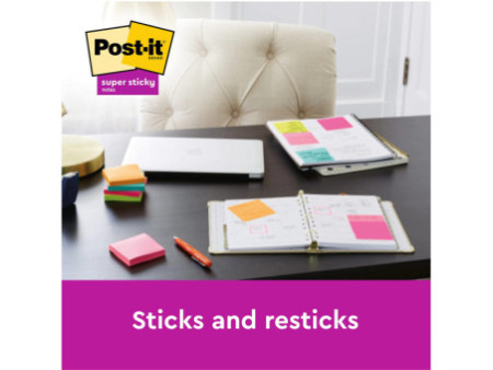 Post-it Bloc-note adhésif Super Sticky Z-Notes, 76 x 76 mm