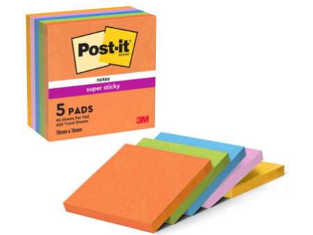 Post-it Bloc-note adhésif Super Sticky Notes, 76 x 76 mm