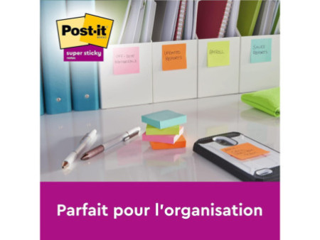 Post-it Bloc-note adhésif Super Sticky Notes, 76 x 76 mm