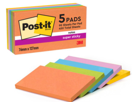 Post-it Bloc-note adhésif Super Sticky Notes, 127 x 76 mm