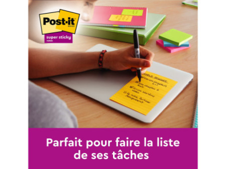 Post-it Bloc-note adhésif Super Sticky Notes, 101 x 152 mm