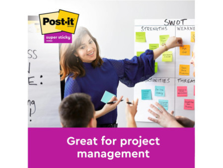 Post-it Bloc-note adhésif Super Sticky Notes, 101 x 101 mm
