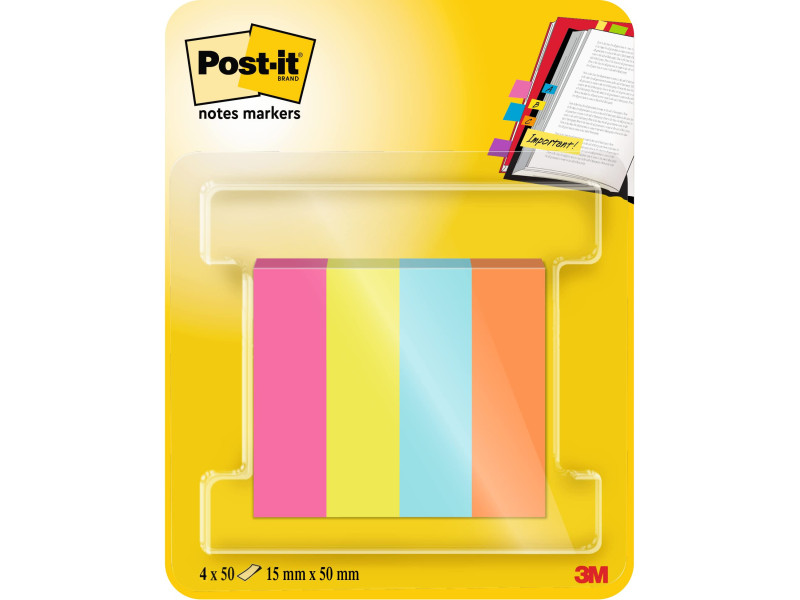 Post-it Marque-page Page Marker, 15 x 50 mm, Poptimistic
