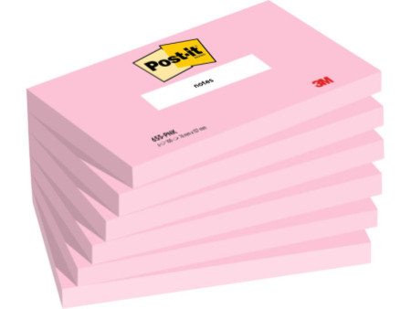 Post-it Bloc-note adhésif Notes, 127 x 76 mm, rose flamant