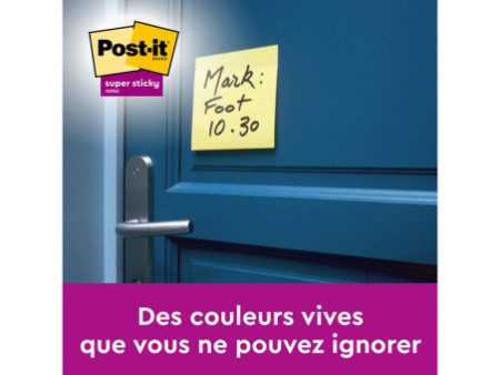 Post-it Bloc-note adhésif Super Sticky Notes, 76 x 76 mm