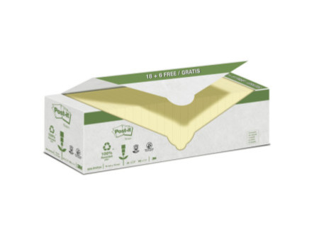 Post-it Bloc-note adhésif Recycling, 76 x 76 mm,18+6 GRATUIT