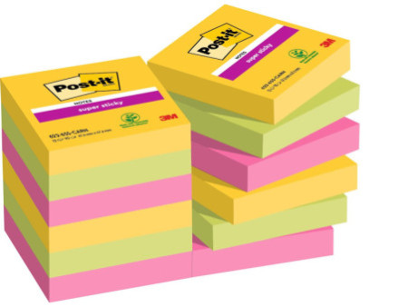Post-it Bloc-note adhésif Super Sticky Notes, 47,6 x 47,6 mm