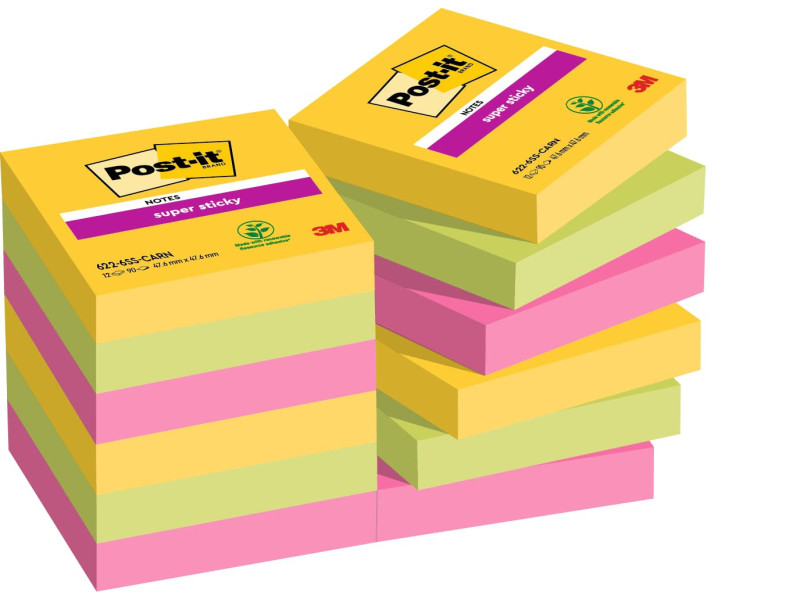 Post-it Bloc-note adhésif Super Sticky Notes, 47,6 x 47,6 mm