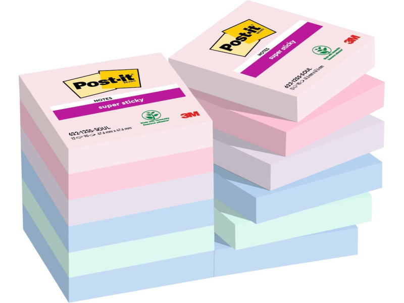 Post-it Bloc-note adhésif Super Sticky Notes, 47,6 x 47,6 mm