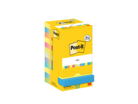 Post-it Bloc-note adhésif, 76 x 76 mm, 8+4, Energetic Col.