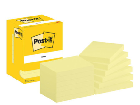 Post-it Bloc-note adhésif, 102 x 76 mm, jaune