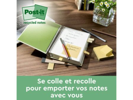 Post-it Super Sticky Recycling Notes, 76 x 76 mm, jaune