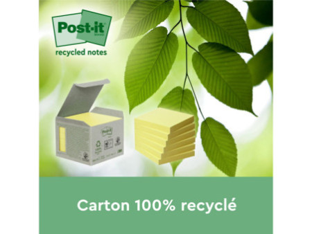 Post-it Super Sticky Recycling Notes, 76 x 76 mm, jaune
