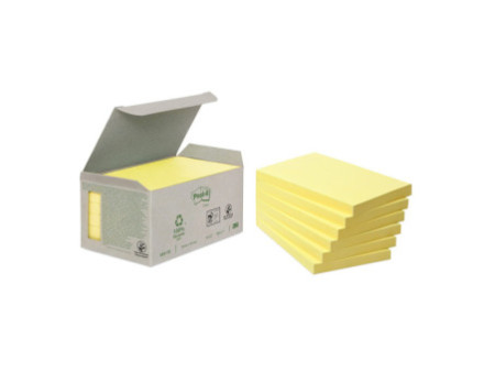 Post-it Bloc-note adhésif Recycling, 127 x 76 mm, jaune