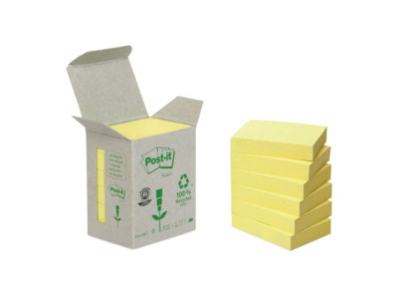 Post-it Bloc-note adhésif Recycling, 38 x 51 mm, jaune