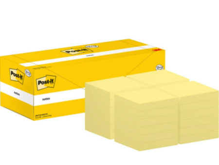 Post-it Bloc-note adhésif, 76 x 76 mm, 12+12 GRATUIT, jaune