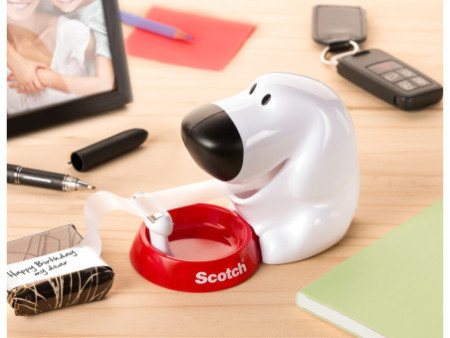 3M Scotch Dévidoir de bureau 'Dog', en forme de chien,équipé
