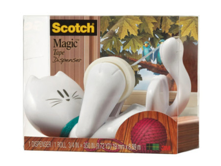3M Scotch Dévidoir de bureau 'Cat', en forme de chat, équipé