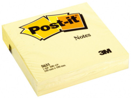 Post-it Bloc-note adhésif XL, 100 x 100 mm, jaune