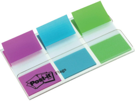Post-it Marque-pages Index, 25,4 x 43,2 mm, 3 couleurs