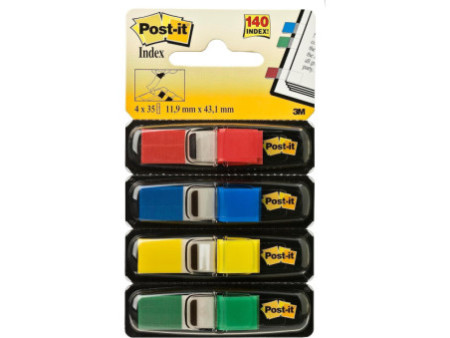 Post-it Marque-pages Index mini, 11,9 x 43,2, 4 couleurs