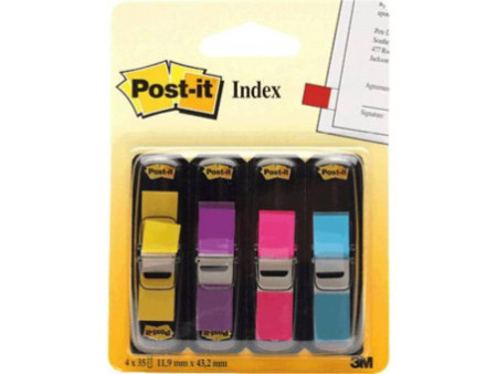 Post-it Marque-pages Index mini, 11,9 x 43,2, 4 couleurs