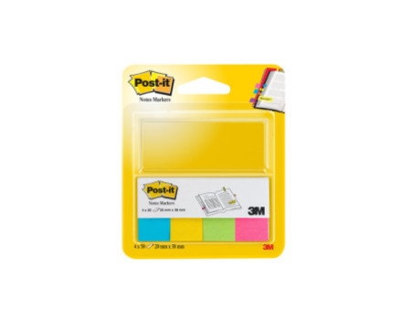Post-it Marque-pages en papier, 20 x 38 mm, couleurs ultra