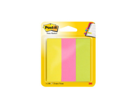 Post-it Marque-pages en papier, 25 x 76 mm, couleurs néon