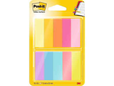 Post-it Marque-pages en papier, 15 x 50 mm, couleurs