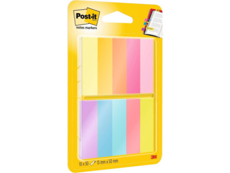 Post-it Marque-pages en papier, 15 x 50 mm, couleurs
